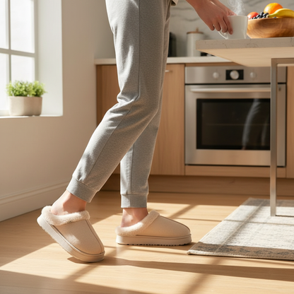 Fashion Women Fluffy Slippers for Autumn and Winter Indoor EVA Thick Sole Anti-Slip and Warm Unisex Slippers for Winter